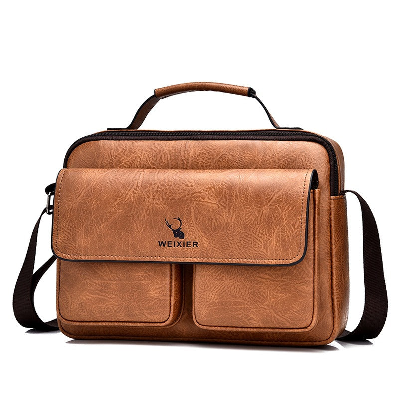 Men's Business Satchel Single Shoulder Bag Cross Body Large Capacity Single Shoulder Leisure Bag Messenger Bag