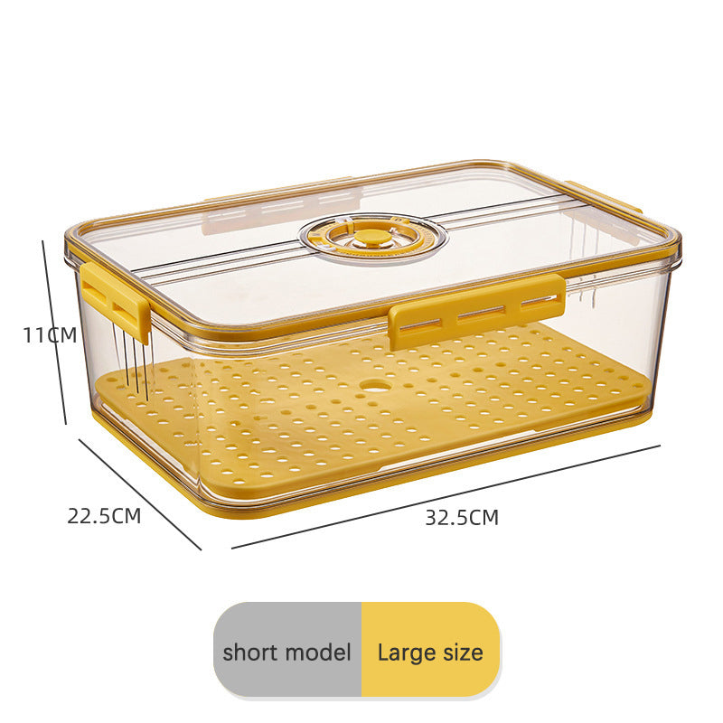 Refrigerator Storage Box Plastic Kitchen Sorting Timing Frozen Food Grade Pet Sealed Large Capacity Transparent Preservation