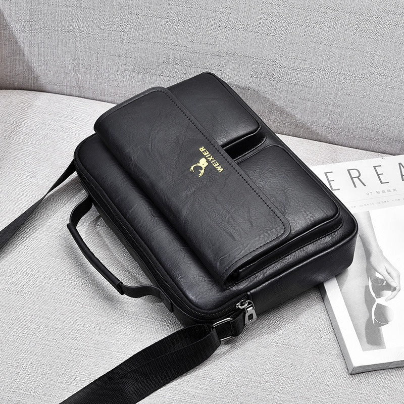 Men's Business Satchel Single Shoulder Bag Cross Body Large Capacity Single Shoulder Leisure Bag Messenger Bag