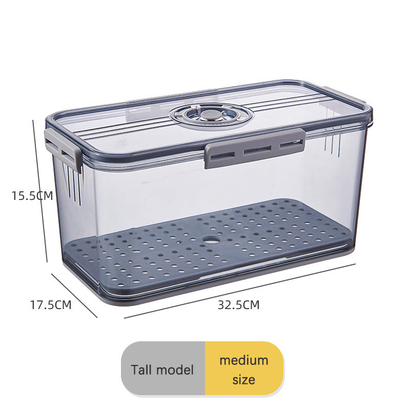 Refrigerator Storage Box Plastic Kitchen Sorting Timing Frozen Food Grade Pet Sealed Large Capacity Transparent Preservation