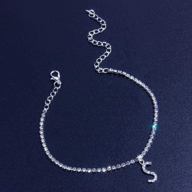 Ankle Bracelet- 26 capital English alphabet alloy anklet