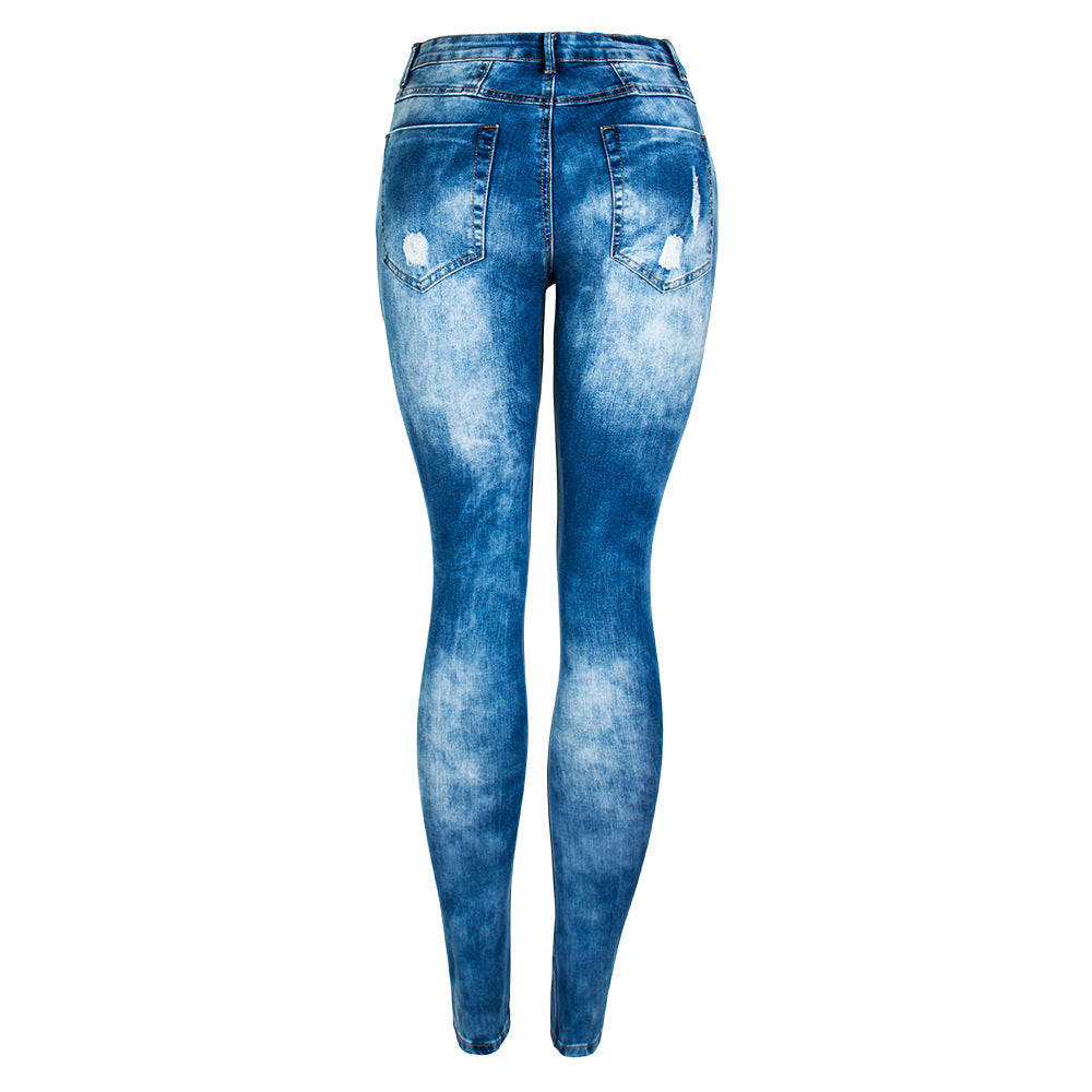 Women`s Jeans Denim distressed Streetwear Female Pants