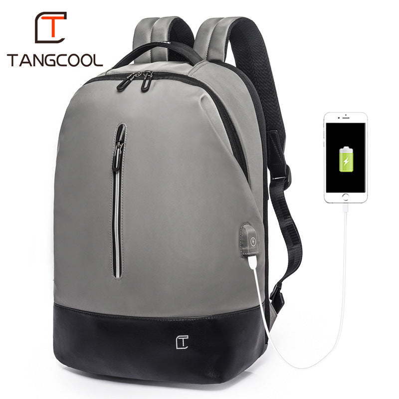 New Men's Wear-Resistant Oxford Korean Version Charging Backpack Casual Multi-Compartment Waterproof Backpack Computer Backpack