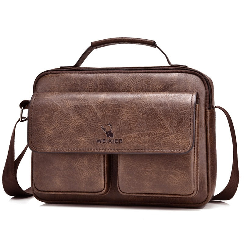 Men's Business Satchel Single Shoulder Bag Cross Body Large Capacity Single Shoulder Leisure Bag Messenger Bag