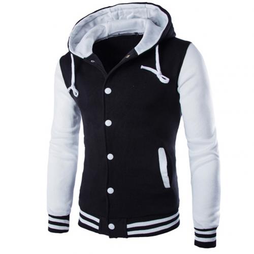 Fashion Men Winter Long Sleeve Varsity Jacket 2021 Single-breasted Warm Fleece Coat Men's Jacket Sweatshirt Fleece Coat