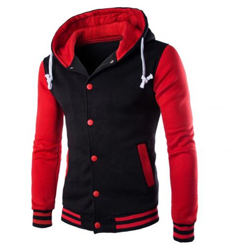 Fashion Men Winter Long Sleeve Varsity Jacket 2021 Single-breasted Warm Fleece Coat Men's Jacket Sweatshirt Fleece Coat