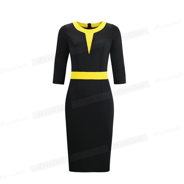 Newest Dresses Office Ladies Dress Oversize Women Slim Fashion Elegant Dress Mid Pencil High Waist Stitching Color Formal