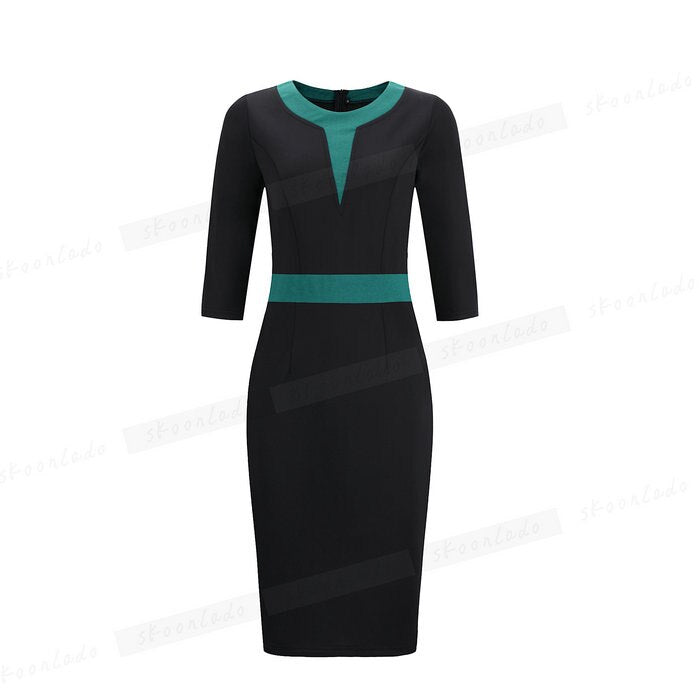 Newest Dresses Office Ladies Dress Oversize Women Slim Fashion Elegant Dress Mid Pencil High Waist Stitching Color Formal