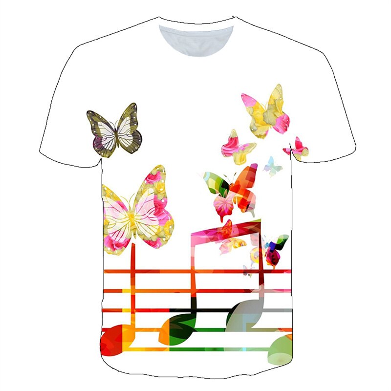 2023 Men T Shirt 3D Printed T-shirt Music Notes Fashion T-shirt Men's summer casual Funko Pop short-sleeved Shirt T-shirt