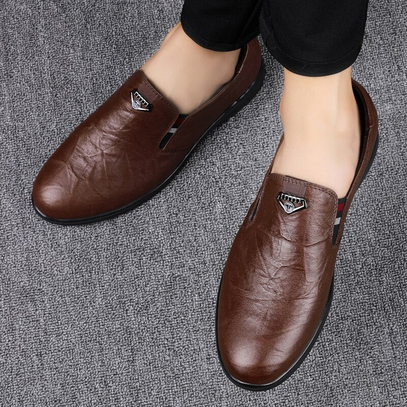 Luxury Brand Loafers Slip-on Leather Designer Men's Shoes Cowhide Formal Moccasin Men's Shoes Fashion Comfortable Platform Shoes