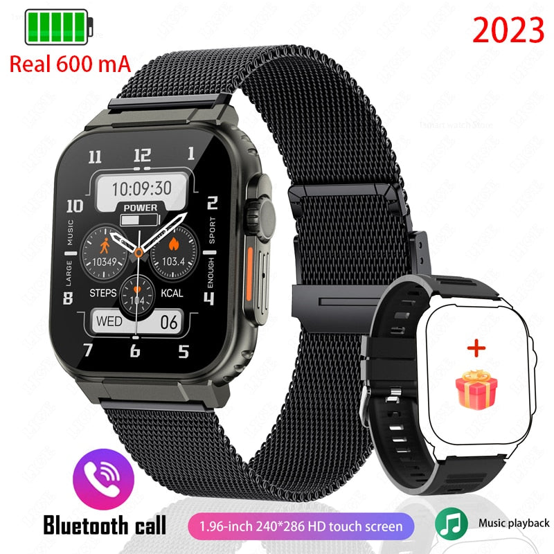 AMOLED HD Screen Bluetooth Call Women Smart Watch Men 600Mah Large Battery 100+ Sports Fitness Tracker Waterproof Smartwatch Man