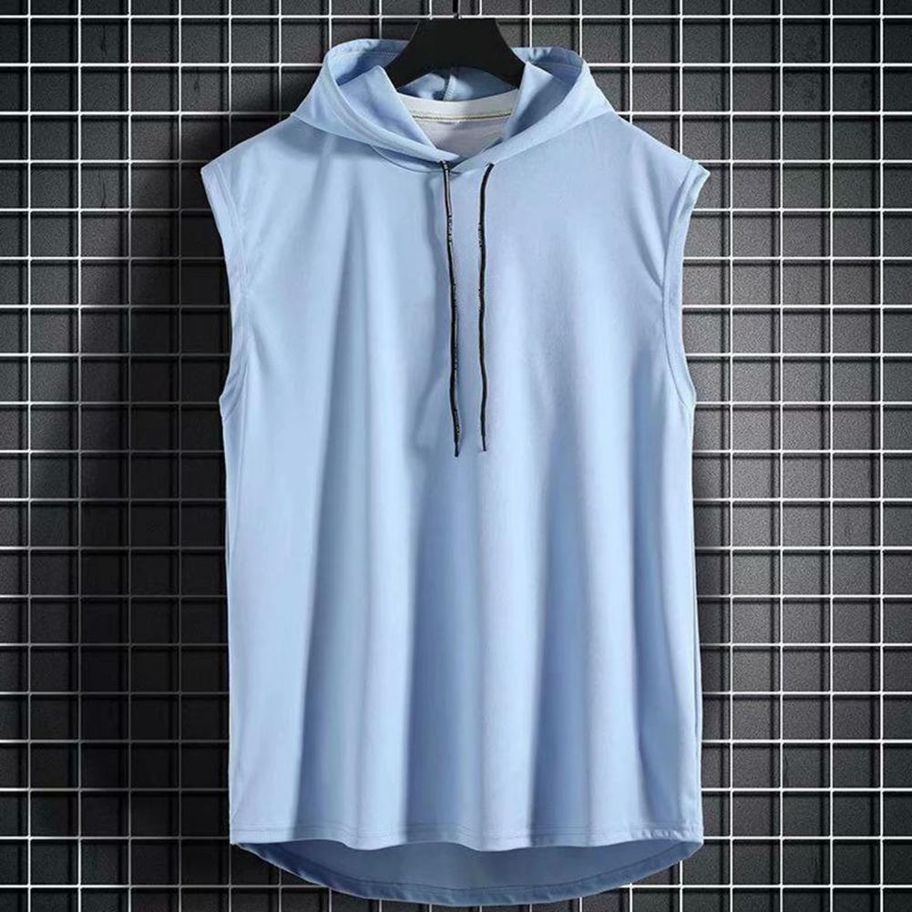 Summer Mens Muscle Hoodie Vest Sleeveless Bodybuilding Gym Workout Fitness Shirt High Quality Vest Hip Hop Sweatshirt Men's Tops