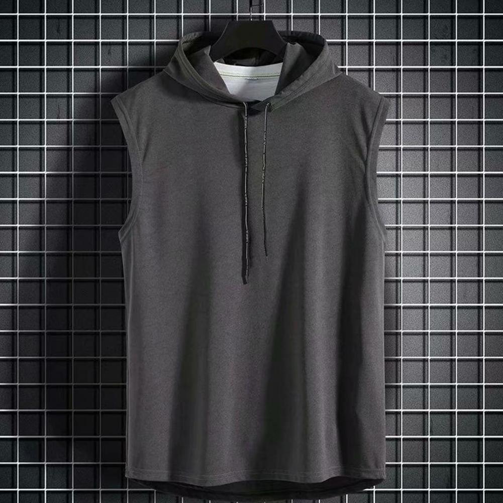 Summer Mens Muscle Hoodie Vest Sleeveless Bodybuilding Gym Workout Fitness Shirt High Quality Vest Hip Hop Sweatshirt Men's Tops