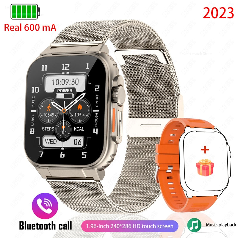 AMOLED HD Screen Bluetooth Call Women Smart Watch Men 600Mah Large Battery 100+ Sports Fitness Tracker Waterproof Smartwatch Man