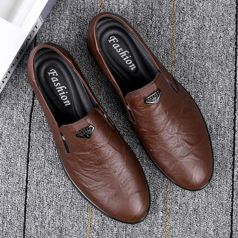 Luxury Brand Loafers Slip-on Leather Designer Men's Shoes Cowhide Formal Moccasin Men's Shoes Fashion Comfortable Platform Shoes