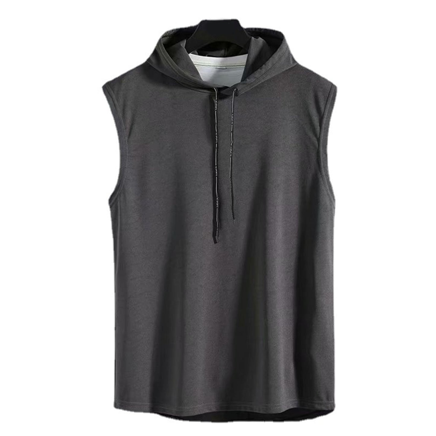 Summer Mens Muscle Hoodie Vest Sleeveless Bodybuilding Gym Workout Fitness Shirt High Quality Vest Hip Hop Sweatshirt Men's Tops