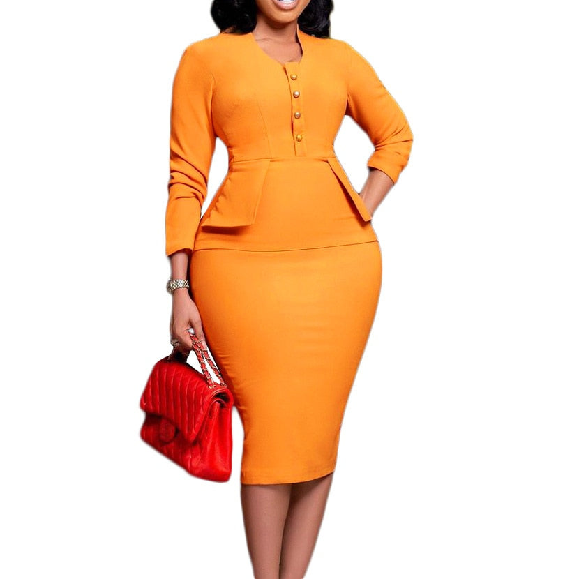 African Dresses For Women Spring Autumn Africa Clothing Long Sleeve Dress Sexy V-Neck Perspective Slim Dress Office Lady Party