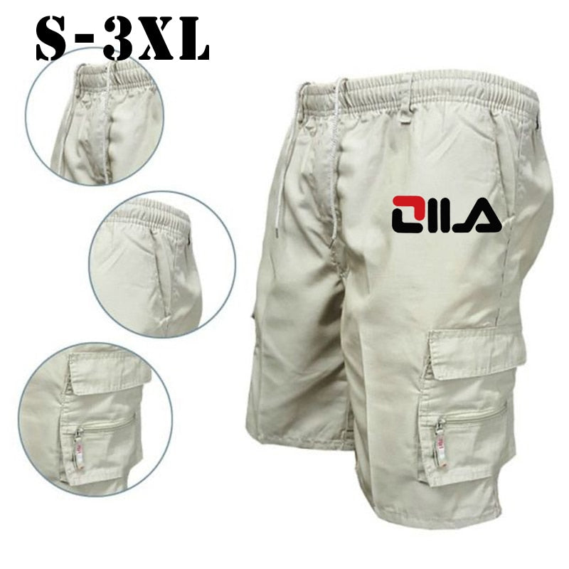 Fashion Cargo Short Men's Drawstring GYM Shorts Men Tactical Short Pants Summer Beach Pants Casual Jogging Shorts Loose Pants