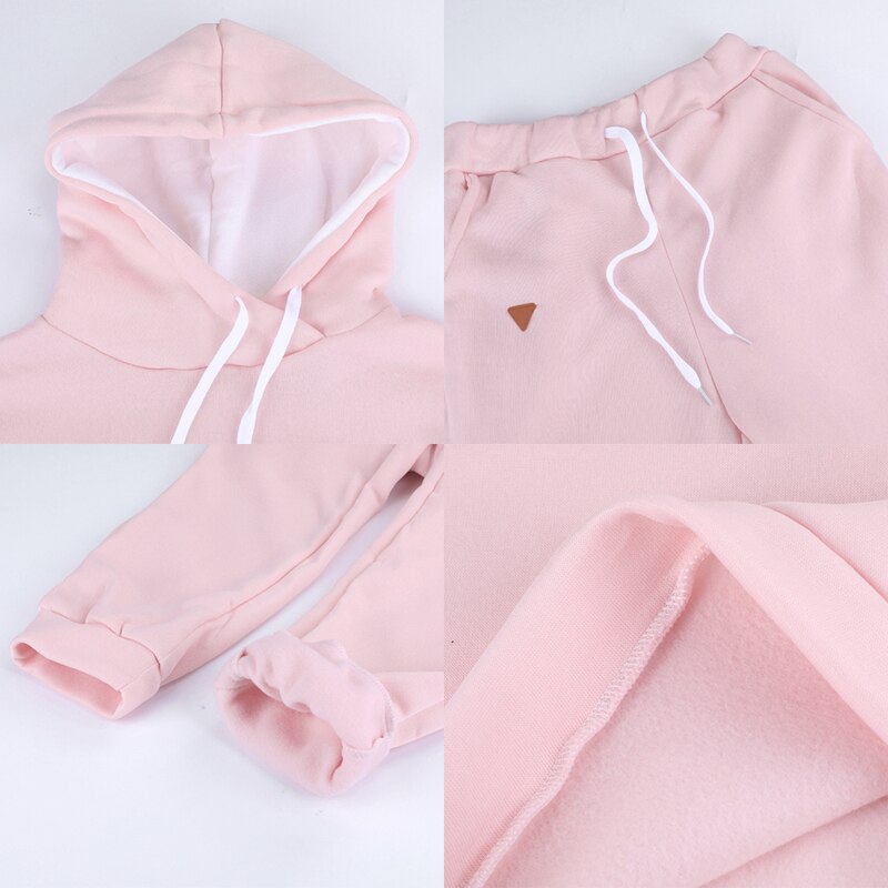 Autumn Winter Two Piece Set Womens Tracksuit Fashion Hooded Pullover Jogging Pants Suit New Casual Sweatshirt Warm Outfits 2023