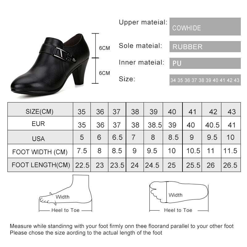 DIMANYU 2023 Spring  Genuine Leather Shoes Women Heels Office Lady Business Dress Fashion Fashion Plus Size Women Shoes