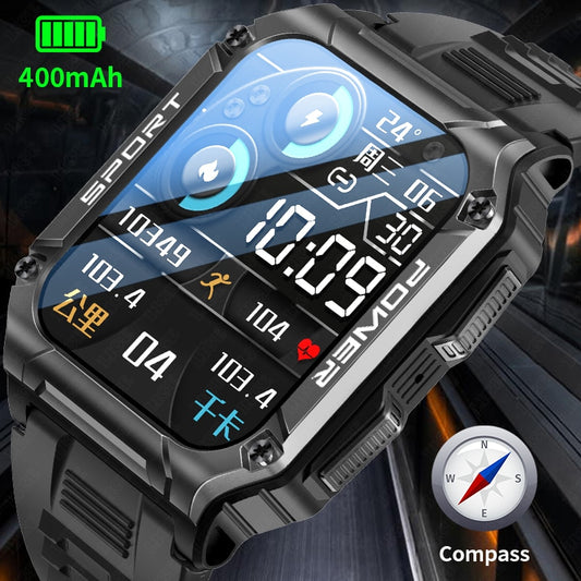 LIGE 2023 Sports Smart Watch Men Travel Compass Bluetooth Call Bracelet 400mAh Health Monitoring IP68 Waterproof Men Smart Watch