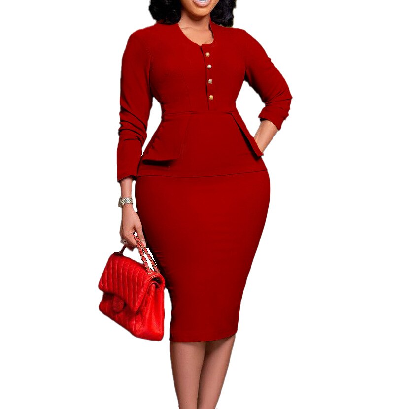 African Dresses For Women Spring Autumn Africa Clothing Long Sleeve Dress Sexy V-Neck Perspective Slim Dress Office Lady Party