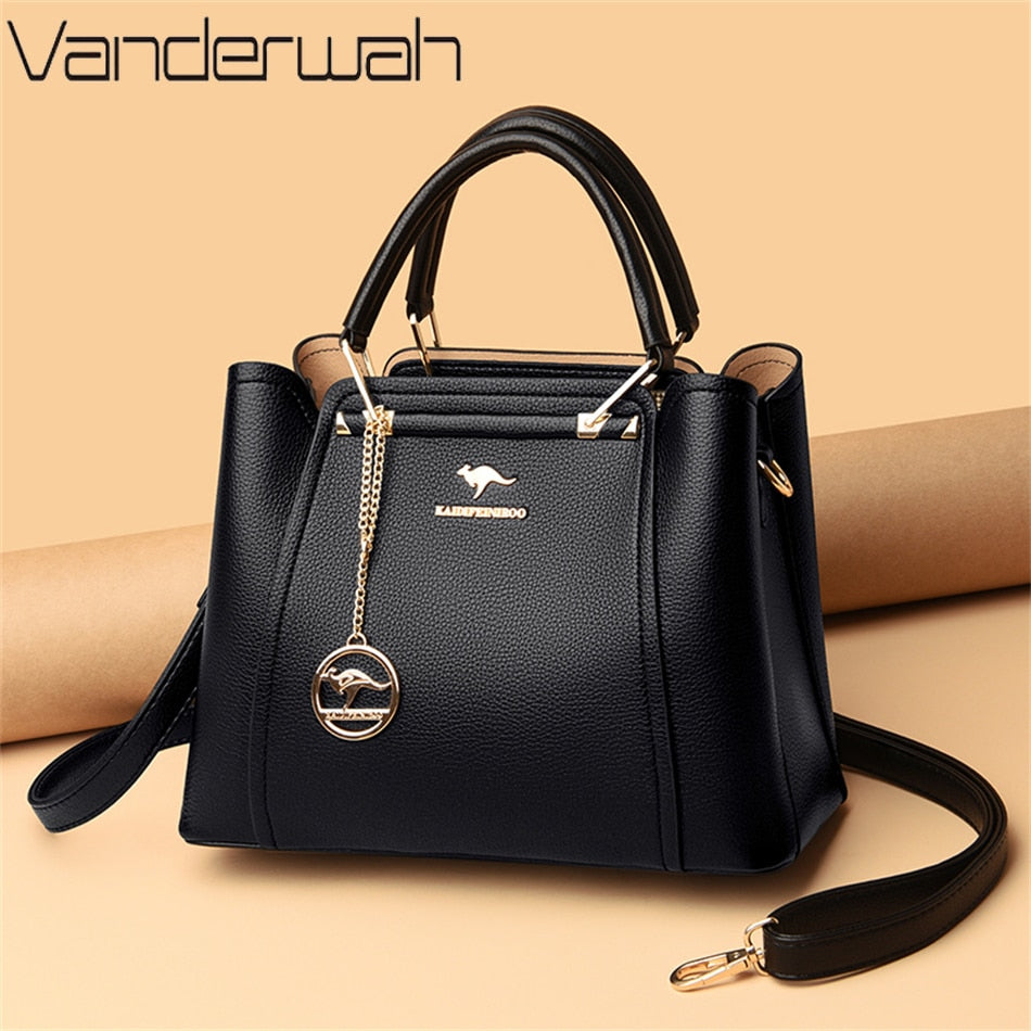 2022 Luxury Women Designer 3 Layers Shoulder Crossbody Sac Ladies Large Capacity Leather Handbags Shopper Brand Messenger Totes