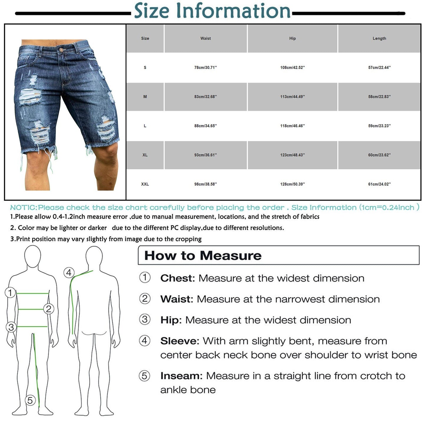 Fashion Brand Men Jeans Shorts Hole Streetwear Harajuku Slim Straight Denim Shorts Summer Casual Baggy Ripped Jeans for men