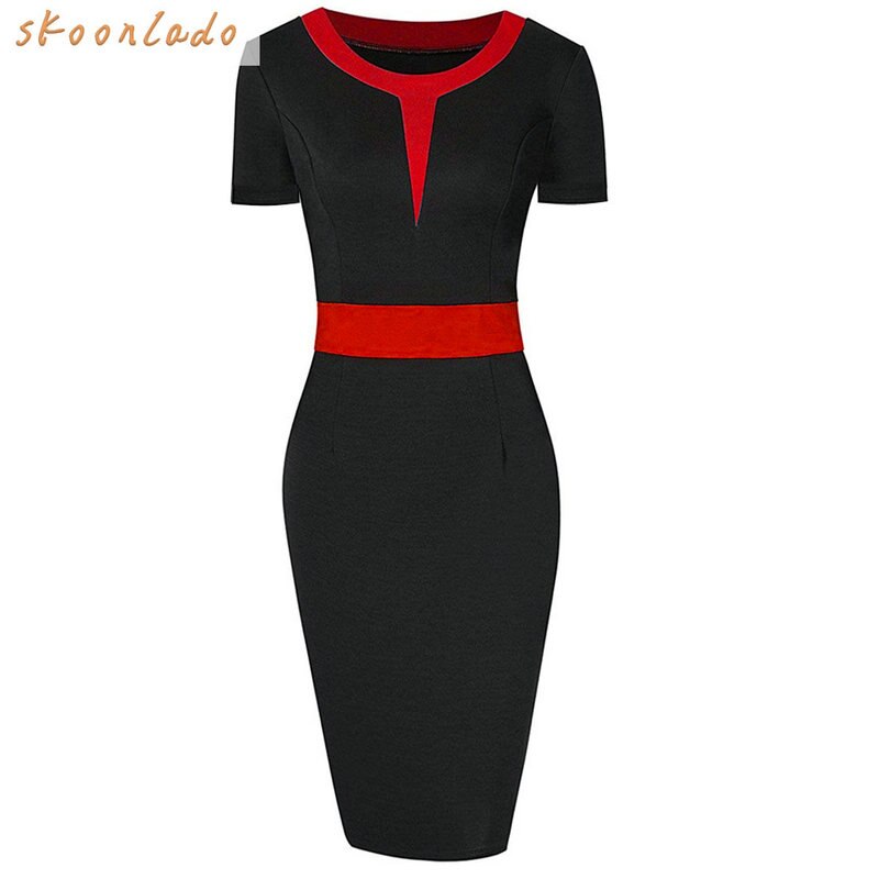 Newest Dresses Office Ladies Dress Oversize Women Slim Fashion Elegant Dress Mid Pencil High Waist Stitching Color Formal